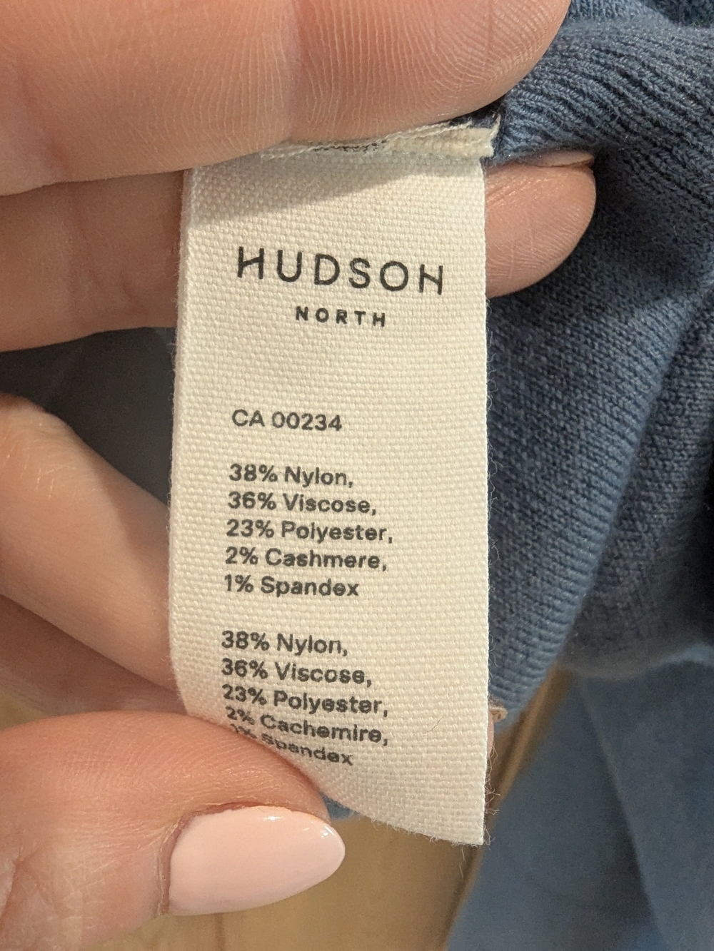 2/$40 Hudson North Blue Quarter Zip Cashmere Blend Sweater - Picture 8 of 8